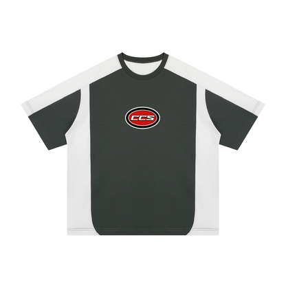Concentrate Streetwear - Red Cent CCS - 200gsm Unisex Color Block Loose T-Shirt