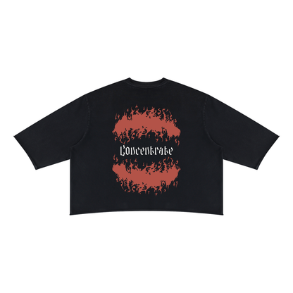 Concentrate Streetwear - Flamed - 330 gsm Unisex Mineral Wash Raw Hem Boxy T-Shirt