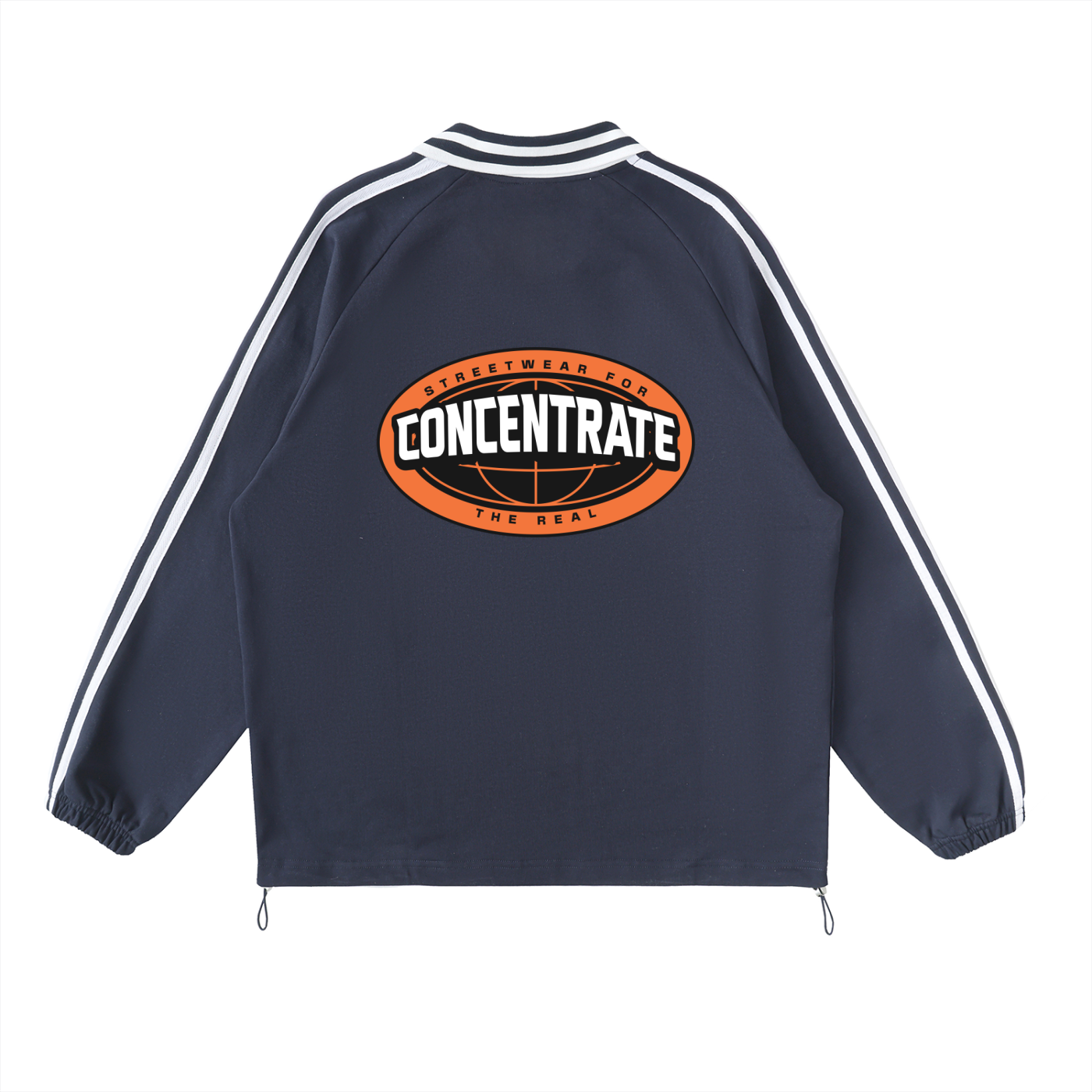 Concentrate Streetwear - The Real - 380gsm Striped Lapel Collar Sweatshirt