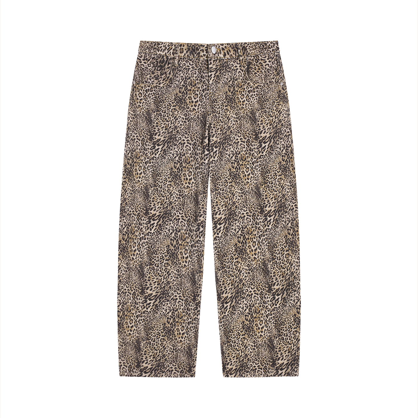 Concentrate Streetwear - Unisex Vintage Wash Leopard Wide Leg Jeans