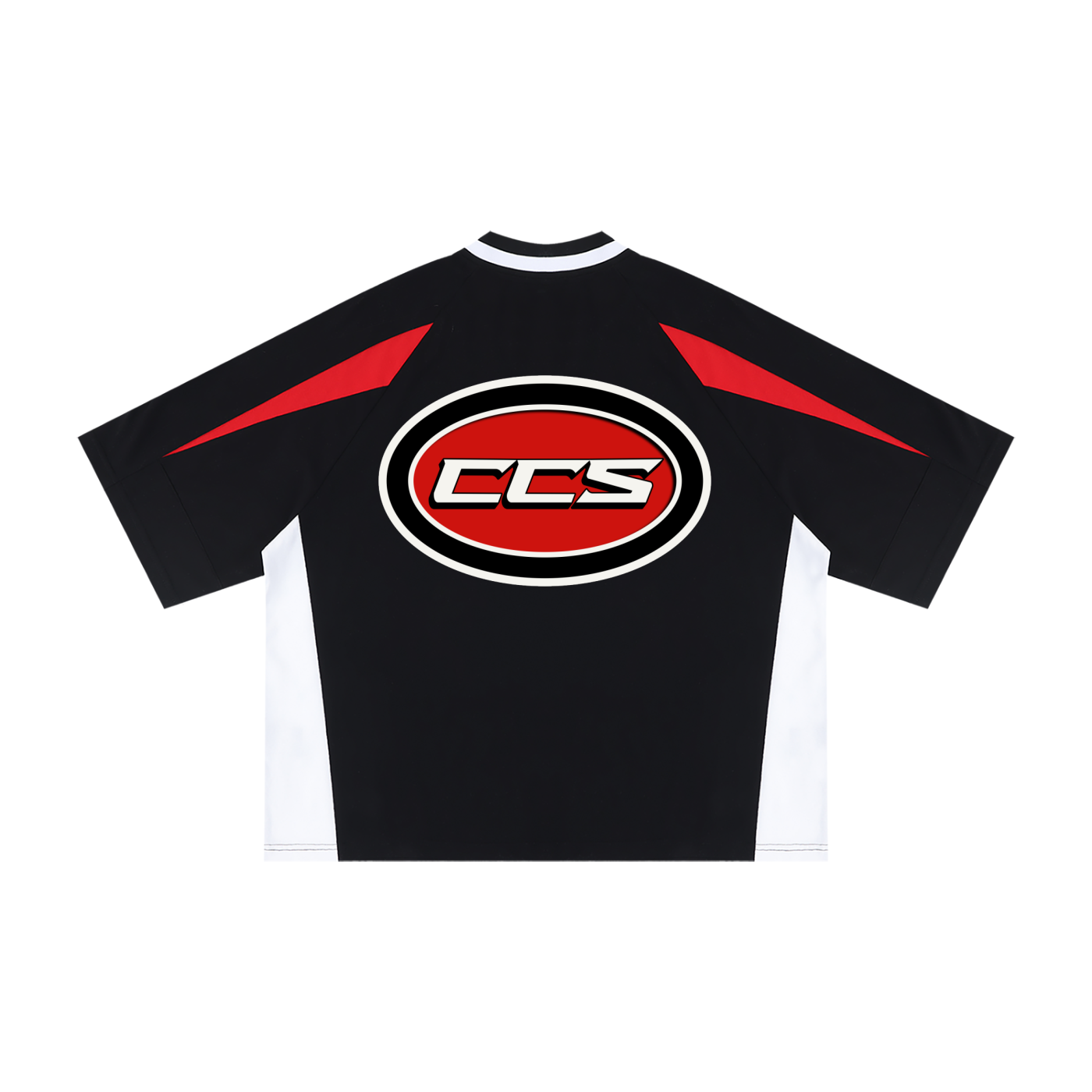 Concentrate Streetwear - Red Cent CCS - 250gsm Unisex Oversized Color Block V-Neck T-Shirt