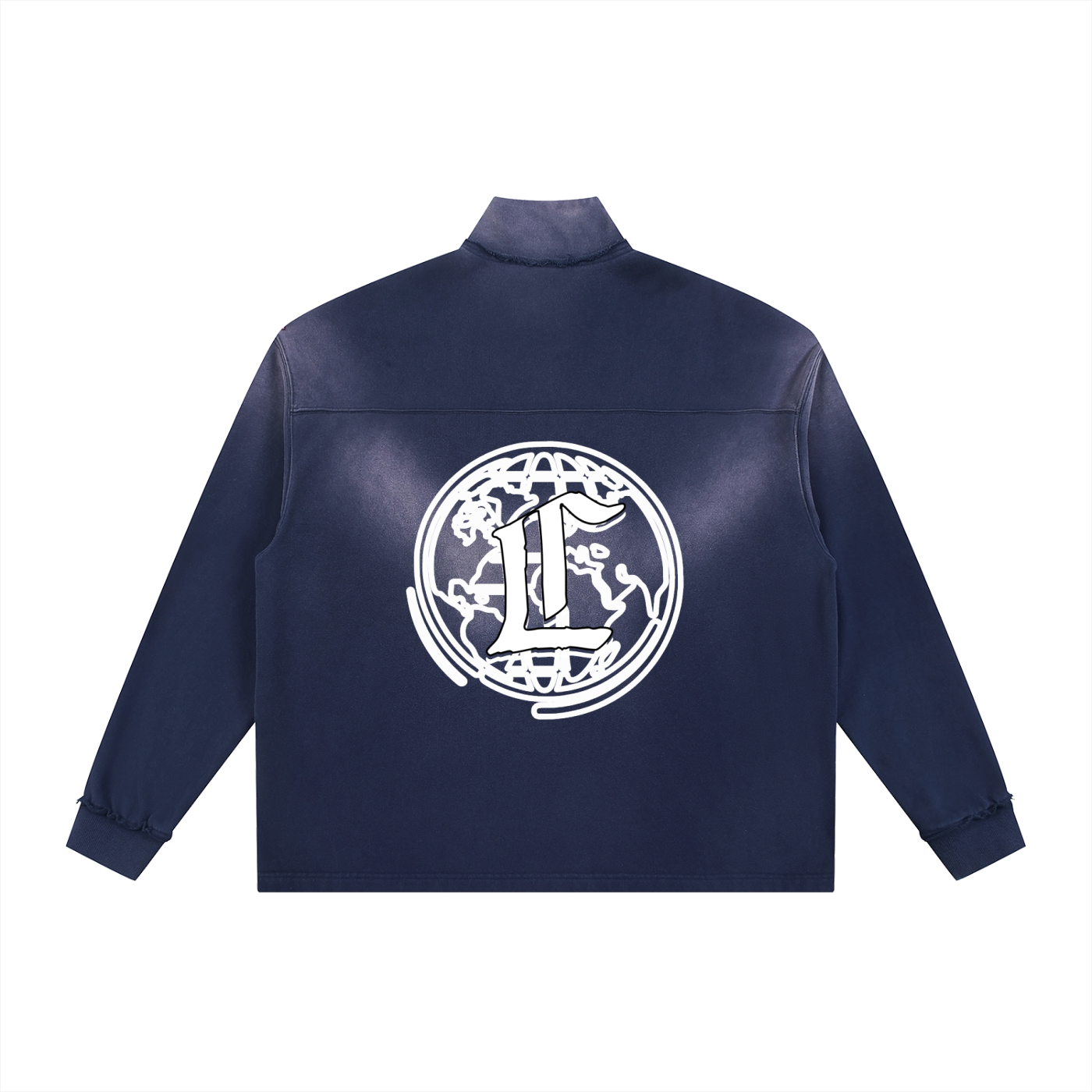 Concentrate Streetwear - CCS - 465gsm Sun Fade Raw Edge Quarter-Zip Sweatshirt