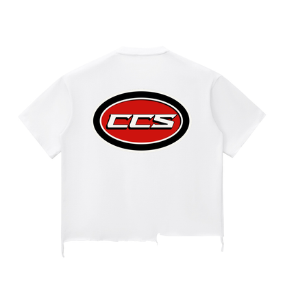 Concentrate Streetwear - Red Cent CCs - 340gsm Snow Wash Raw-Hem Boxy T-shirt