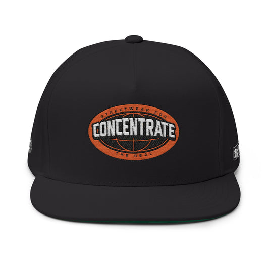 Concentrate Collective Streetwear - The Real - Flat Bill Snap Back Cap Embroidered Logo
