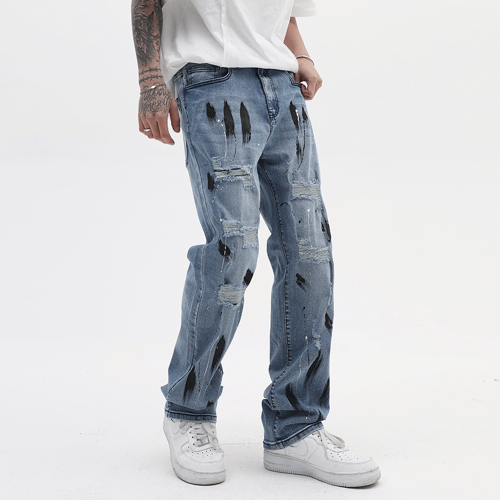 Concentrate Collective - Graffiti Holes Street Casual Straight Leg Pants