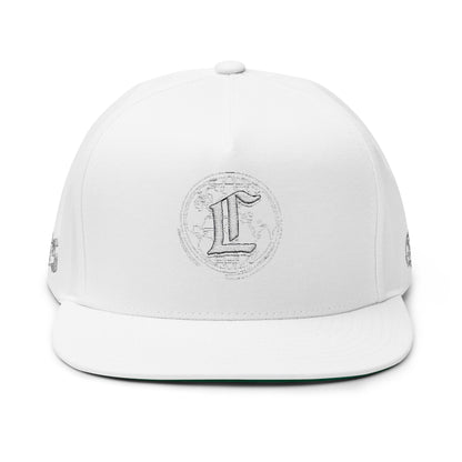 Concentrate Collective Streetwear - CCS - Flat Bill Snap Back Cap Embroidered White Logo