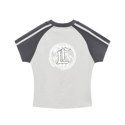 Concentrate Streetwear - CCS - 260gsm Contrast Stripes Bodycon Raglan  Sleeve T-Shirt