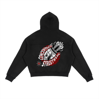 Concentrate Streetwear - CCS - Anti Control - 360gsm Fleece Zip-Up Boxy Hoodie