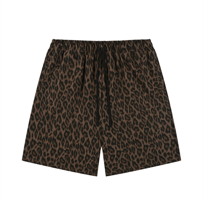 Concentrate Streetwear - Starry Sea - 360gsm Unisex Heavyweight Leopard Drawstring Shorts