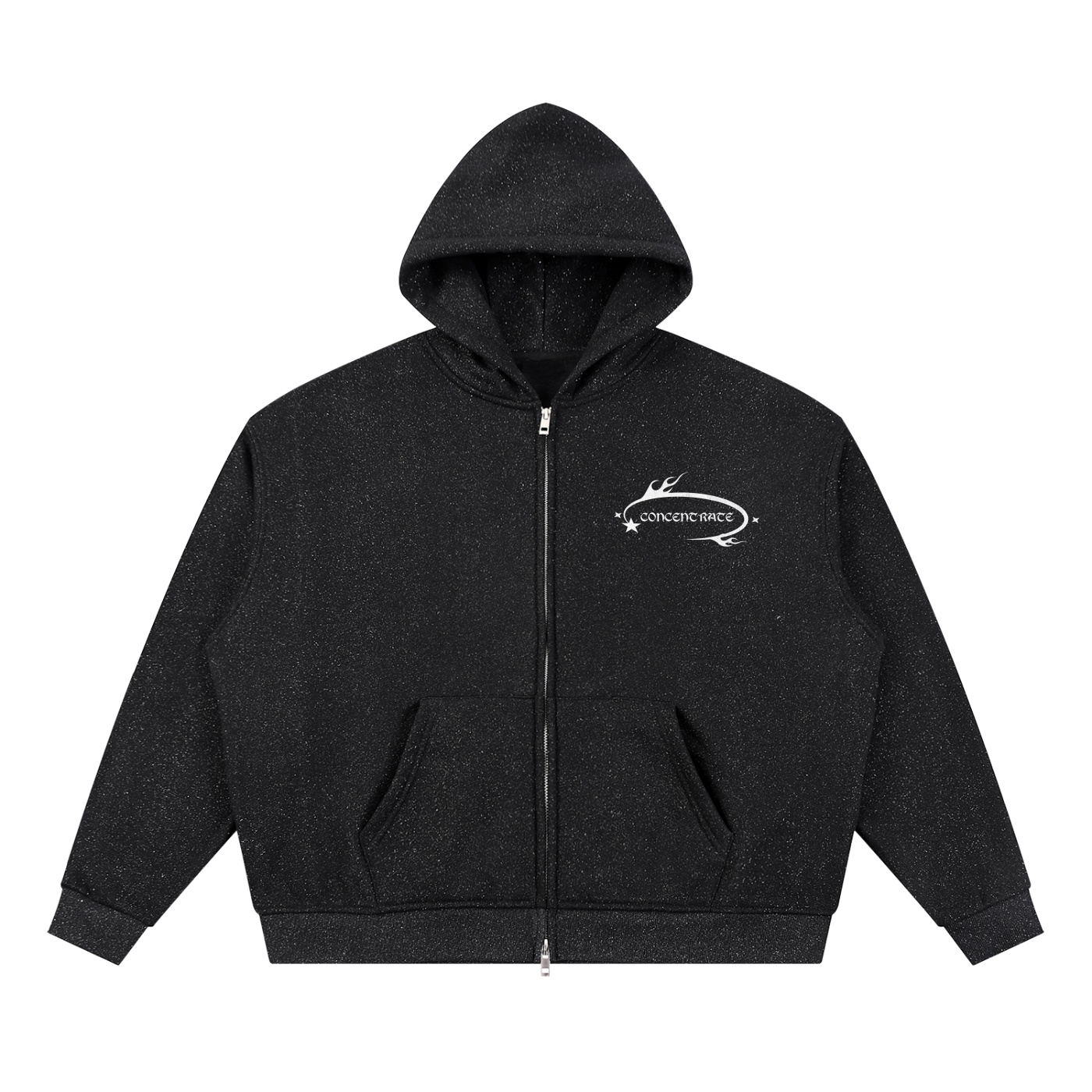 Concentrate Streetwear - WL - 360gsm Unisex Sparkles Full Zip Boxy Hoodie