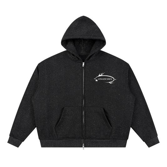 Concentrate Streetwear - WL - 360gsm Unisex Sparkles Full Zip Boxy Hoodie