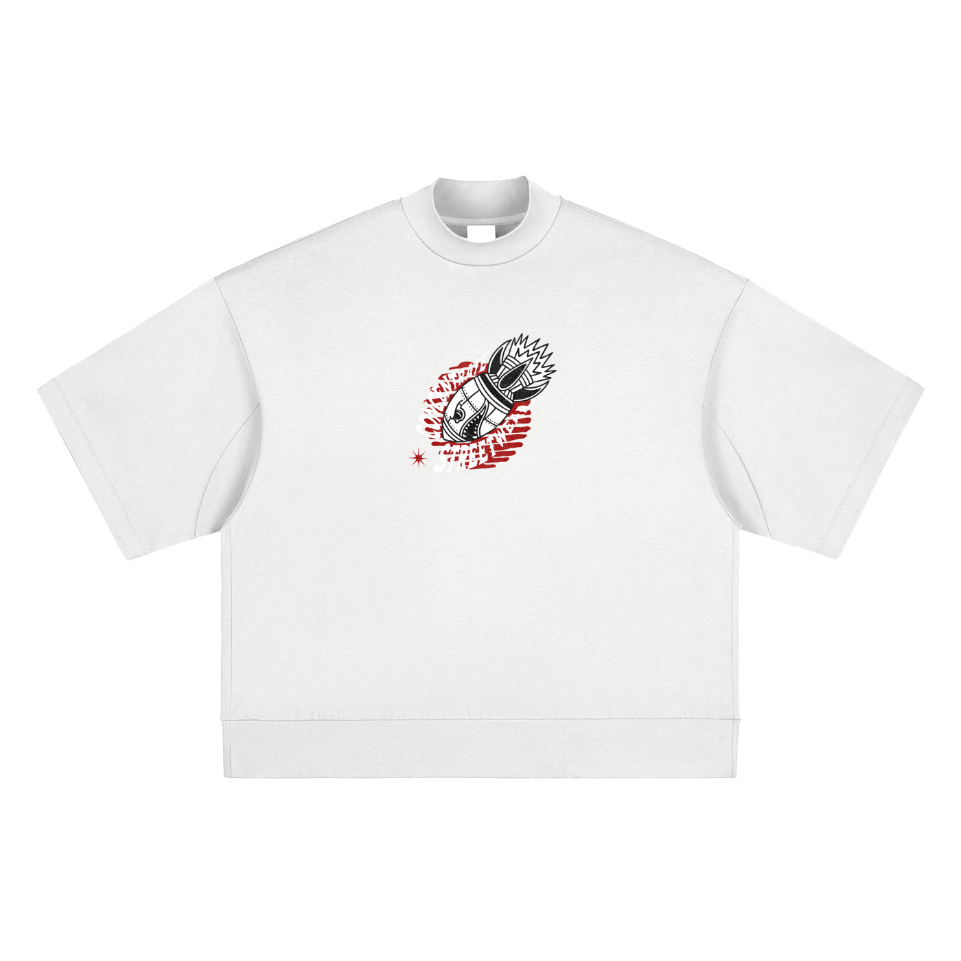 Concentrate Streetwear - Anti Control - 305gsm Massive Heavyweight Oversized Mock Neck T-shirt