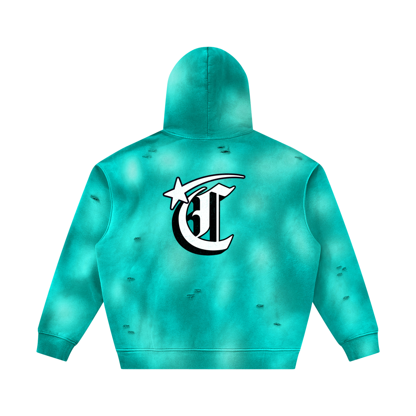Concentrate Streetwear - Starry - 350gsm Unisex Sunfade Frayed Fleece Hoodie