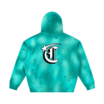 Concentrate Streetwear - Starry - 350gsm Unisex Sunfade Frayed Fleece Hoodie