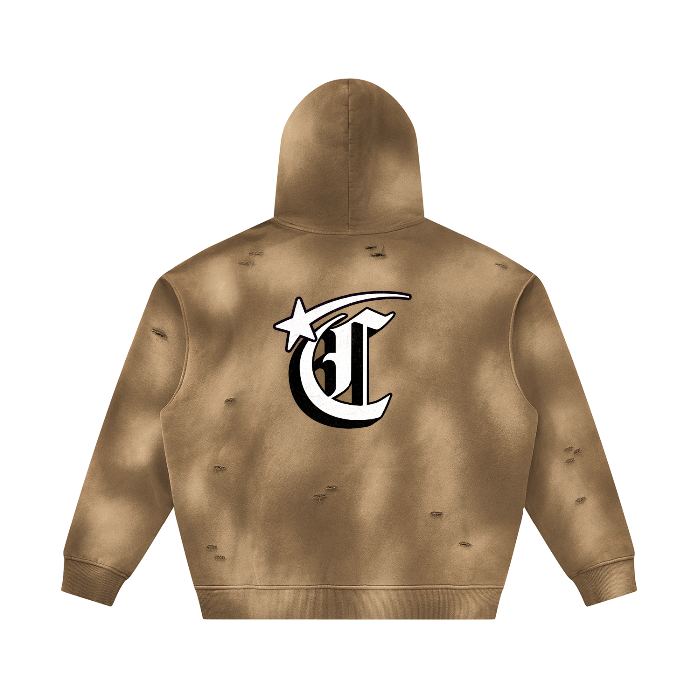 Concentrate Streetwear - Starry - 350gsm Unisex Sunfade Frayed Fleece Hoodie