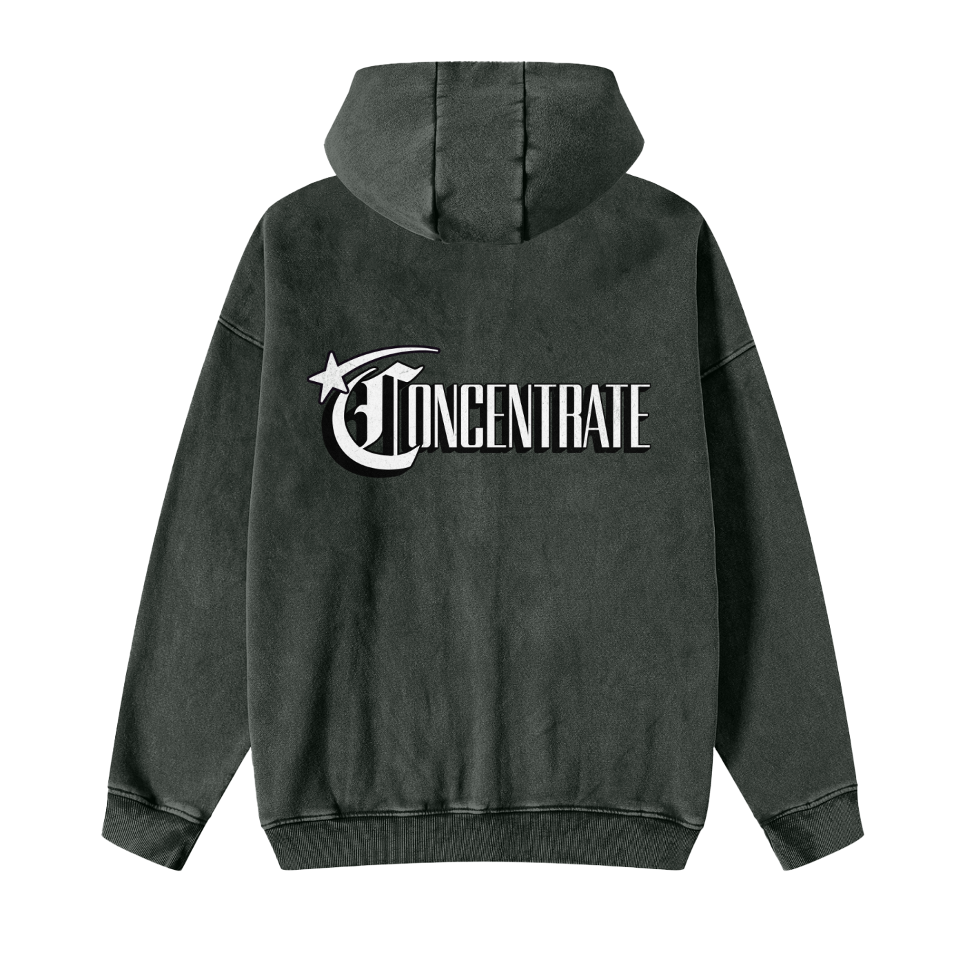 Concentrate Streetwear - Starry Sea - Snow Washed Zip-Through Fleece Hoodie