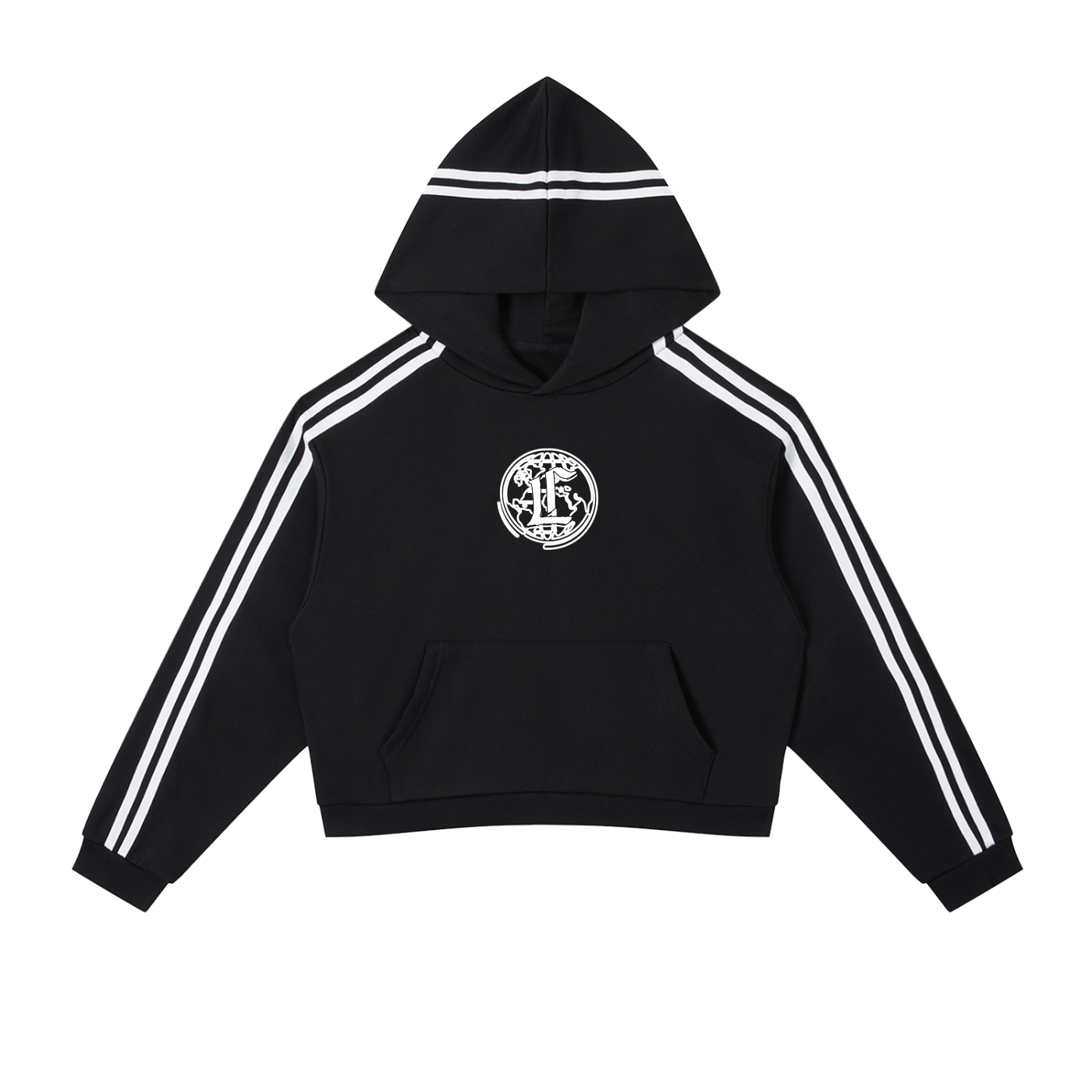 Concentrate Streetwear - CCS - 340gsm Female Contrast Side Stripe Cropped Hoodie