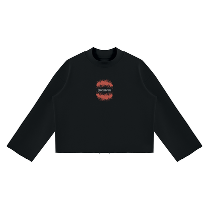 Concentrate Streetwear - Flamed - 350gsm Unisex Mock Neck Raw Edge Boxy Sweatshirt