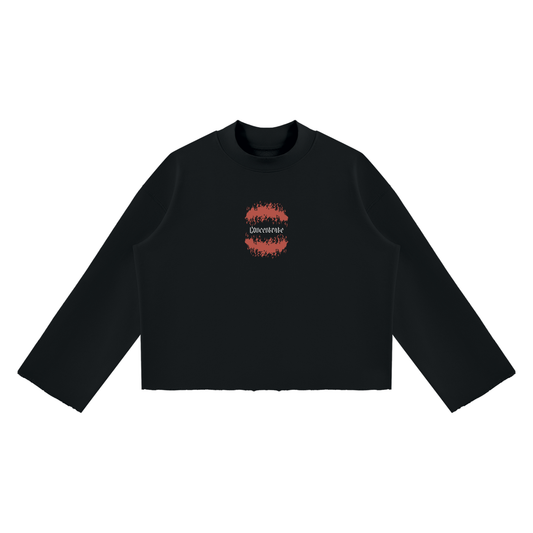 Concentrate Streetwear - Flamed - 350gsm Unisex Mock Neck Raw Edge Boxy Sweatshirt