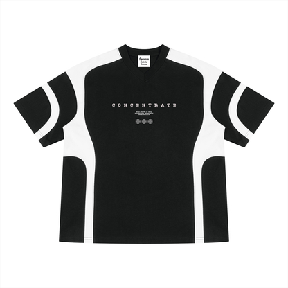 Concentrate Streetwear - Wire - 230gsm Unisex Color Block V-Neck T-Shirt
