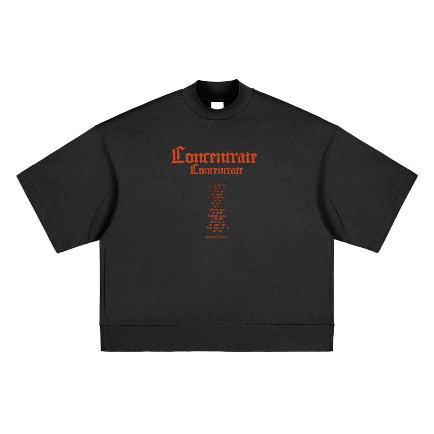 Concentrate Streetwear - The Prayer - 305gsm Heavyweight Oversized Mock Neck T-shirt