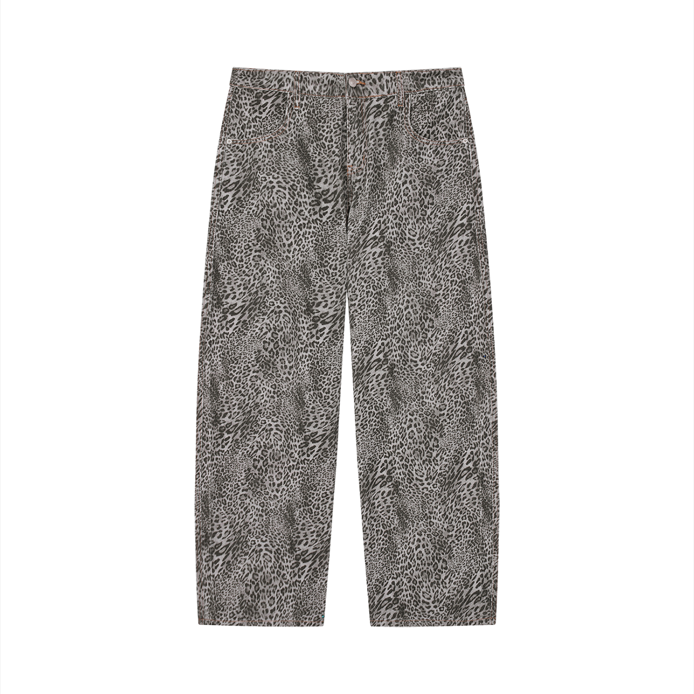 Concentrate Streetwear - Unisex Vintage Wash Leopard Wide Leg Jeans