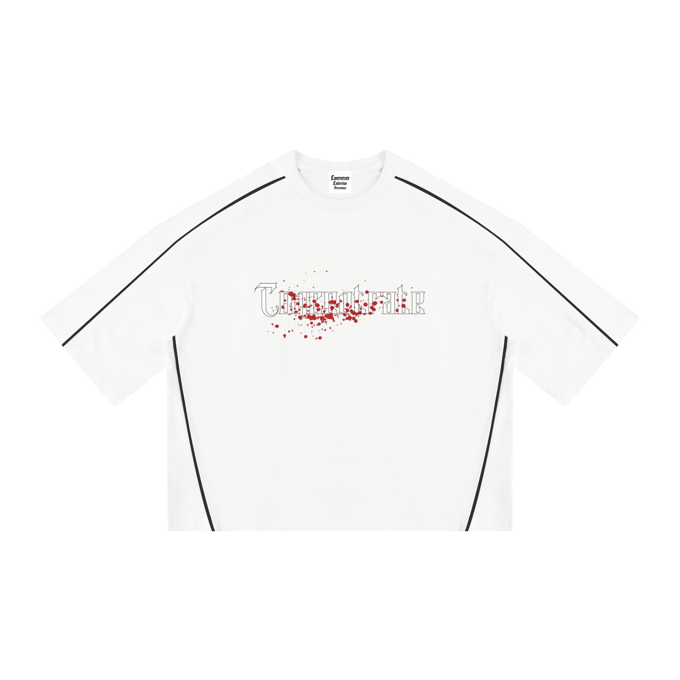 Concentrate Streetwear - Splatter - 276gsm Unisex Heavyweight Boxy Piping T-Shirt