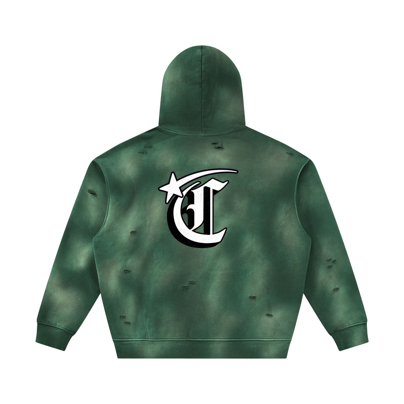 Concentrate Streetwear - Starry - 350gsm Unisex Sunfade Frayed Fleece Hoodie