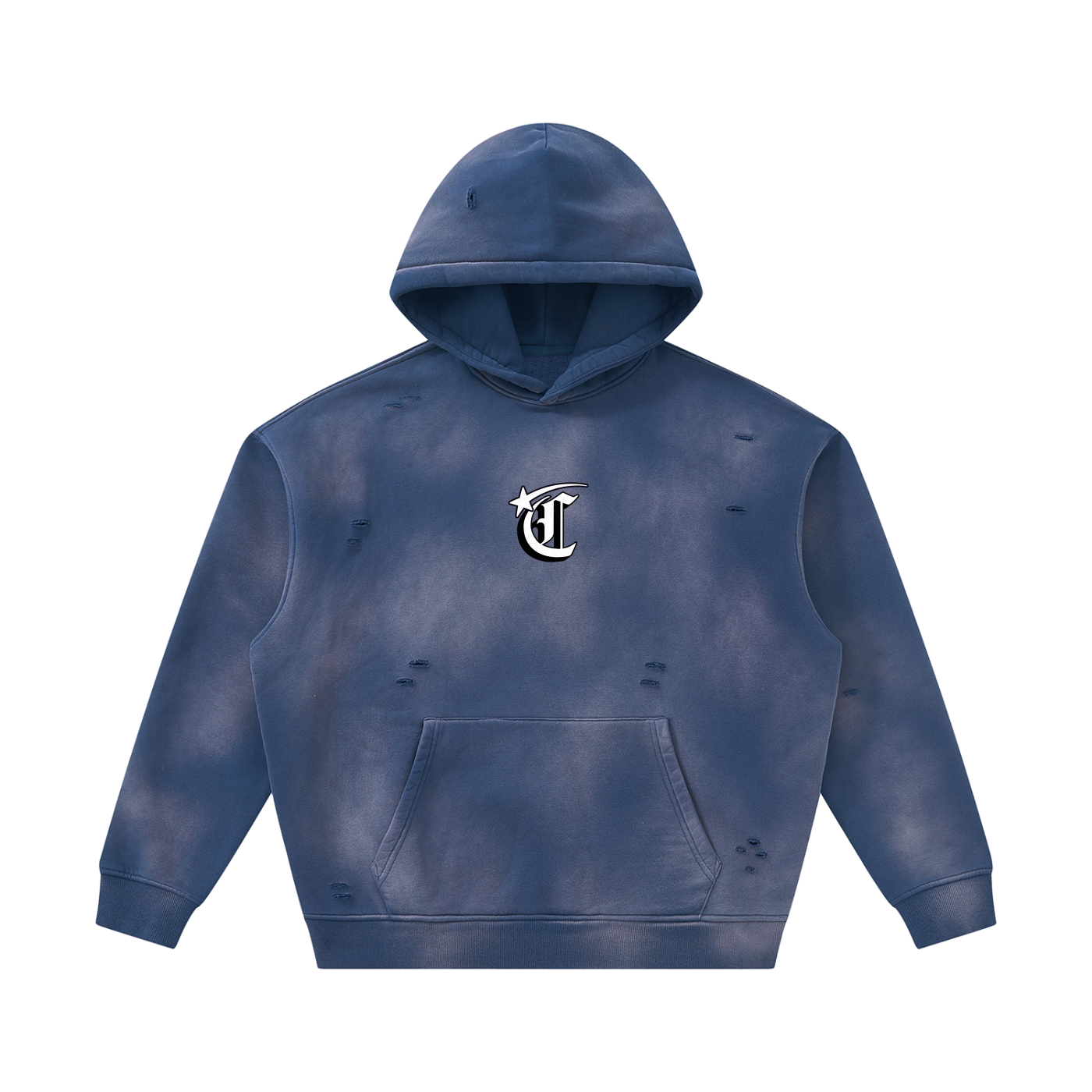Concentrate Streetwear - Starry - 350gsm Unisex Sunfade Frayed Fleece Hoodie
