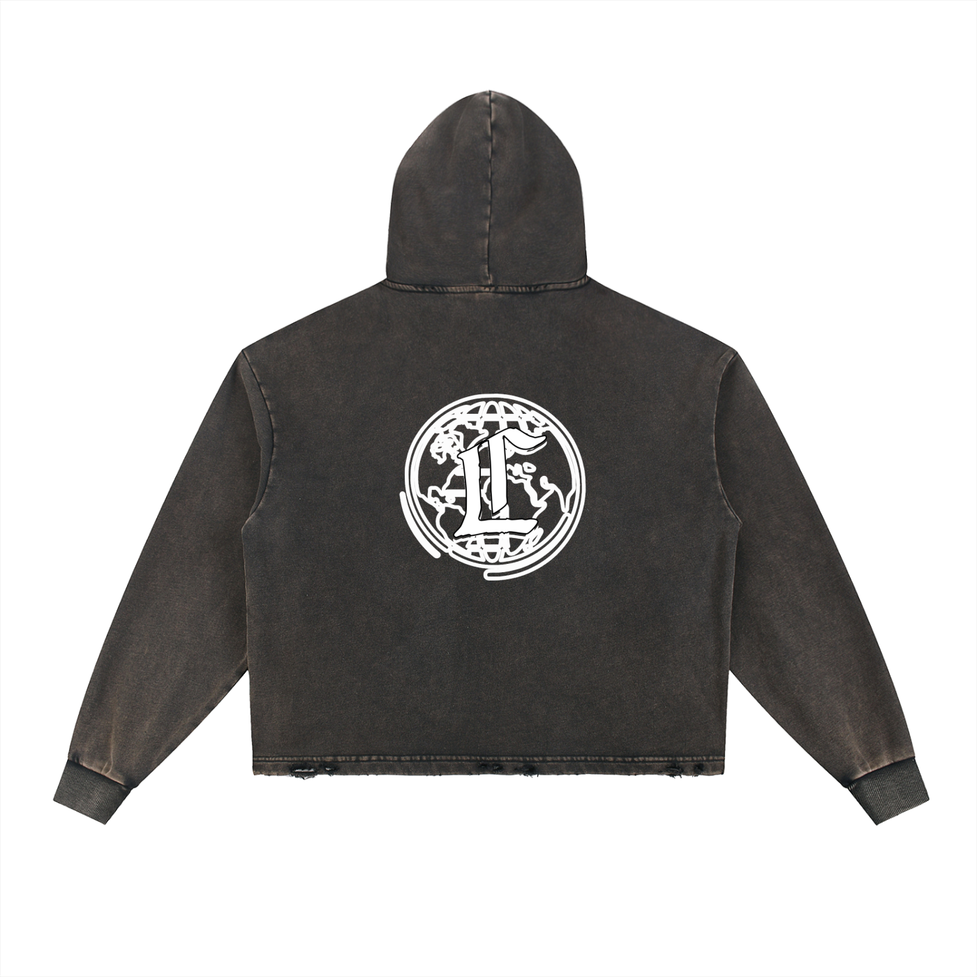 Concentrate Streetwear - CCS - 340gsm Vintage Washed Frayed-Hem Hoodie