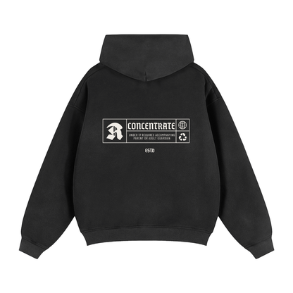 Concentrate Streetwear - Restricted-  355gsm Zip-Through Thick Boxy Hoodie/Jacket