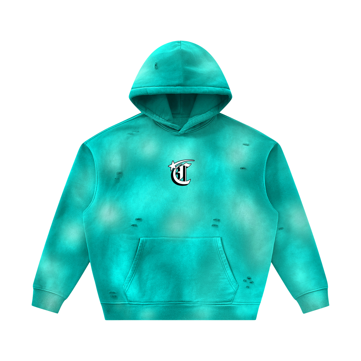 Concentrate Streetwear - Starry - 350gsm Unisex Sunfade Frayed Fleece Hoodie