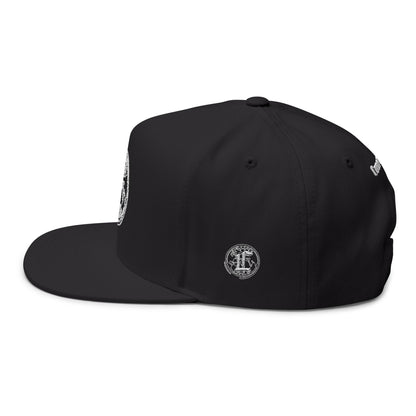 Concentrate Collective Streetwear - CCS - Flat Bill Snap Back Cap Embroidered White Logo
