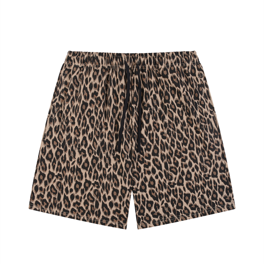Concentrate Streetwear - Starry Sea - 360gsm Unisex Heavyweight Leopard Drawstring Shorts