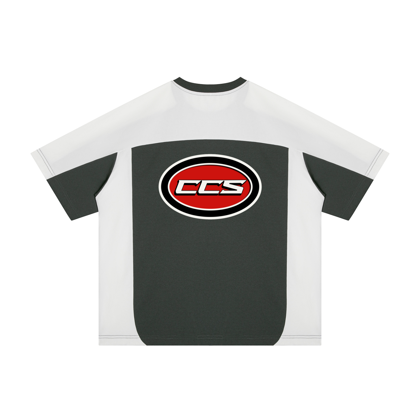 Concentrate Streetwear - Red Cent CCS - 200gsm Unisex Color Block Loose T-Shirt