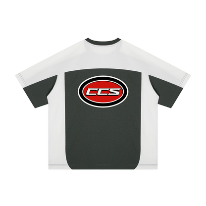 Concentrate Streetwear - Red Cent CCS - 200gsm Unisex Color Block Loose T-Shirt