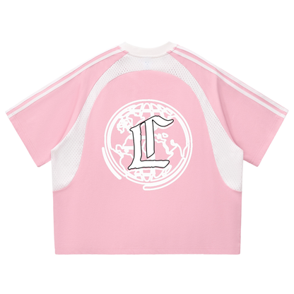 Concentrate Streetwear - CCS - 260gsm Contrast Stripes Panel Mesh T-shirt