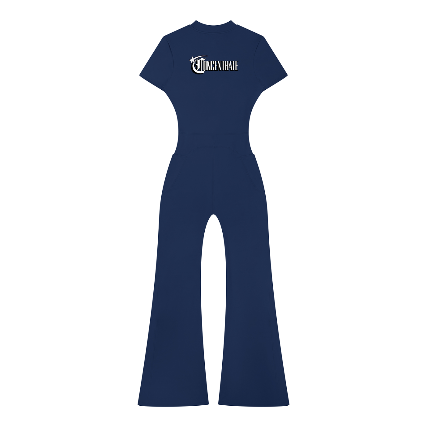 Concentrate Streetwear - Starry Sea - 230gsm Women’s Tight Flared Leg Quarter-Zip Jumpsuit