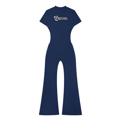 Concentrate Streetwear - Starry Sea - 230gsm Women’s Tight Flared Leg Quarter-Zip Jumpsuit