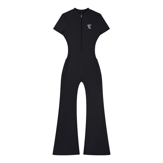 Concentrate Streetwear - Starry Sea - 230gsm Women’s Tight Flared Leg Quarter-Zip Jumpsuit