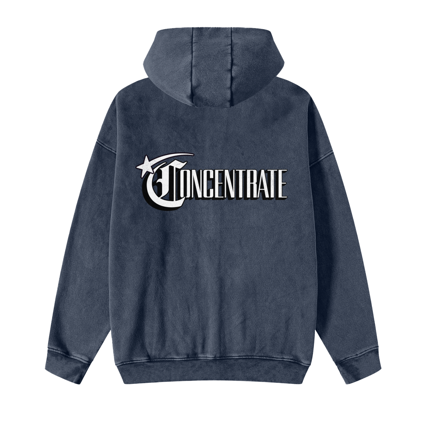 Concentrate Streetwear - Starry Sea - Snow Washed Zip-Through Fleece Hoodie
