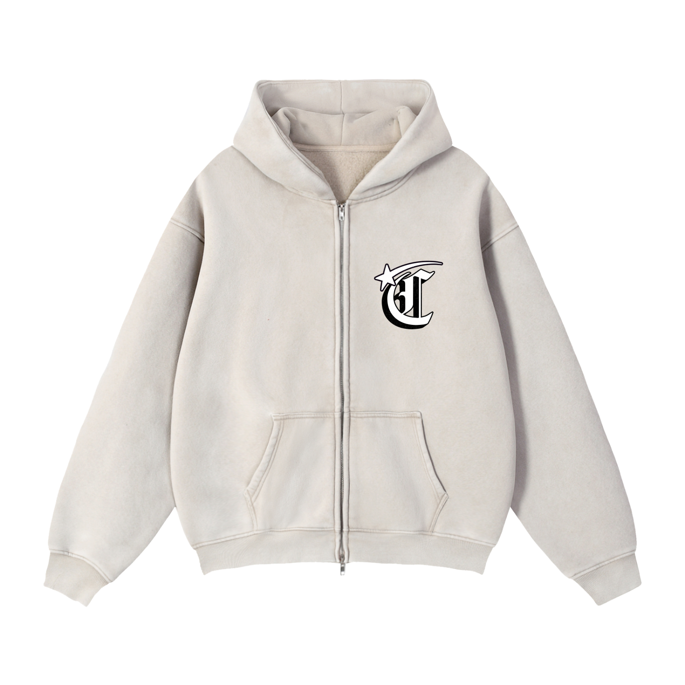 Concentrate Streetwear - Starry Sea - 355gm Zip-Through Boxy Fleece Hoodie