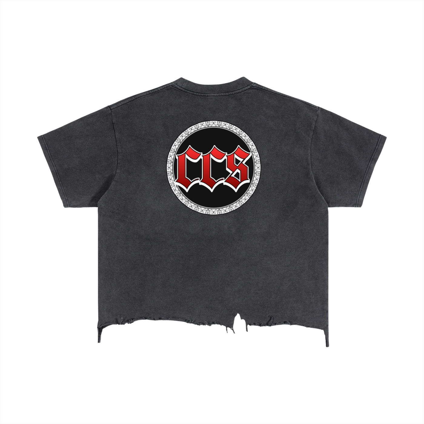 Concentrate Streetwear - Savage Crest CCS - 240gsm Vintage Wash Boxy Distressed Hem T-Shirt