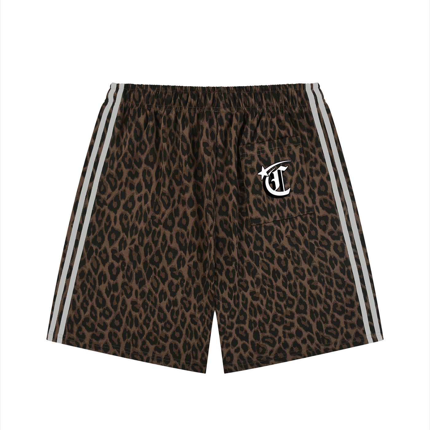 Concentrate Streetwear - Starry Sea - 360gsm Unisex Heavyweight Leopard Drawstring Shorts