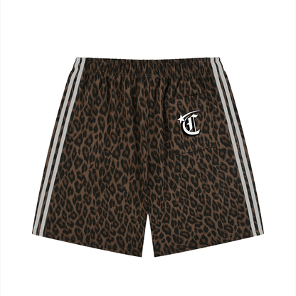 Concentrate Streetwear - Starry Sea - 360gsm Unisex Heavyweight Leopard Drawstring Shorts