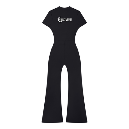 Concentrate Streetwear - Starry Sea - 230gsm Women’s Tight Flared Leg Quarter-Zip Jumpsuit