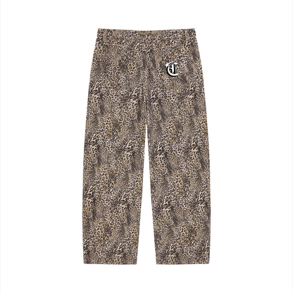 Concentrate Streetwear - Unisex Vintage Wash Leopard Wide Leg Jeans