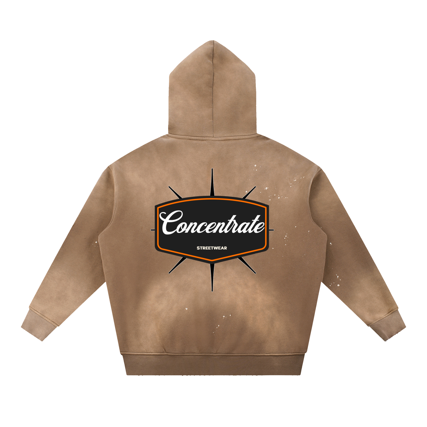 Concentrate Streetwear - 	Pure Emblem - 360gsm Vintage Washed Frayed Fleece Hoodie
