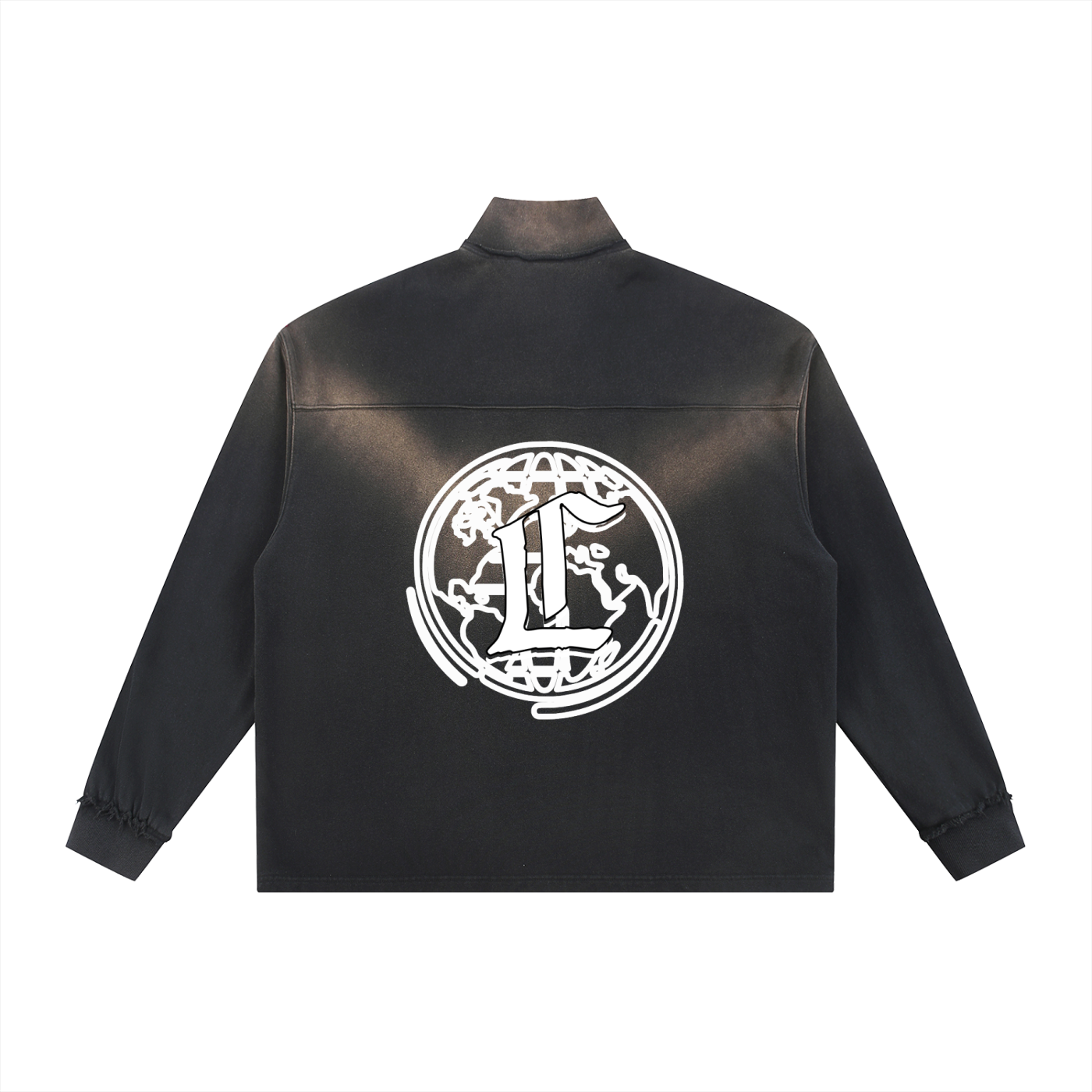 Concentrate Streetwear - CCS - 465gsm Sun Fade Raw Edge Quarter-Zip Sweatshirt