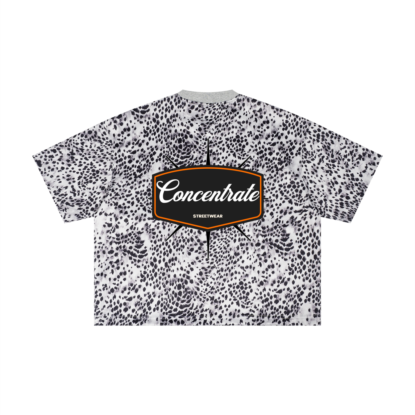 Concentrate Streetwear - 	Pure Emblem - 240gsm Unisex Leopard Print Boxy T-Shirt